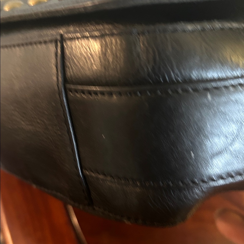 Kate Landry Black Studded Leather Shoulder Bag - Picture 6 of 9